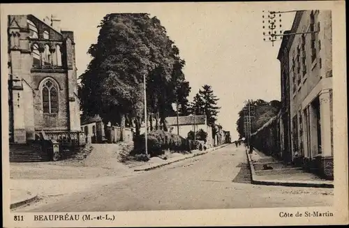 Ak Beaupréau Maine et Loire, Cote de Saint Martin, Kirche