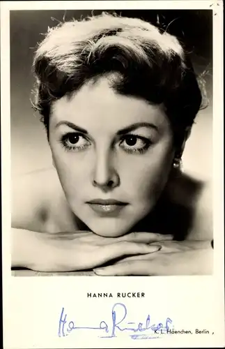 Ak Schauspielerin Hanna Rucker, Portrait, Autogramm