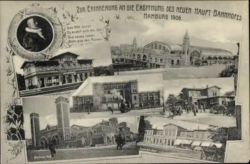Ak Hamburg Mitte Sankt Georg, Hauptbahnhof, Eröffnung 1906