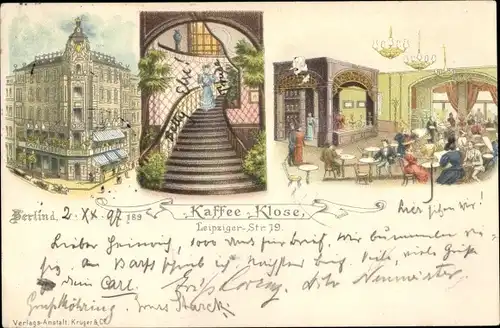 Litho Berlin Mitte, Kaffee Klose, Leipziger Straße 19