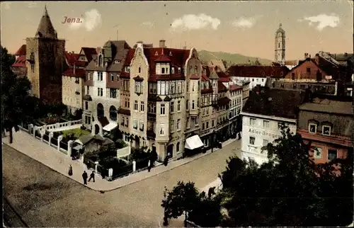 Ak Jena in Thüringen, Teilansicht der Stadt mit Adler Drogerie