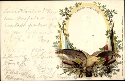 Präge Litho Prinzregent Luitpold von Bayern, Adler