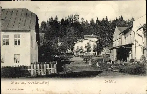 Ak Oberkreuzberg Spiegelau im Bayerischen Wald Niederbayern, Dorfplatz