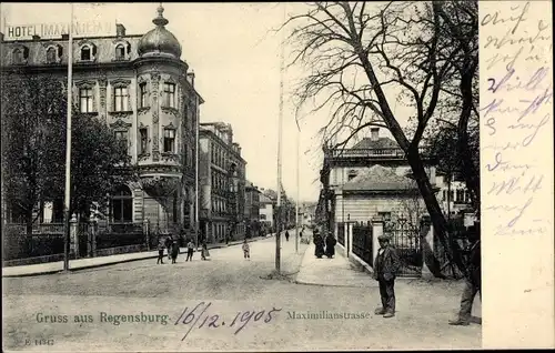 Ak Regensburg an der Donau Oberpfalz, Maximilianstraße