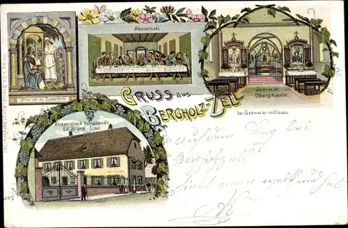 Litho Bergholtz Bergholz Zell Elsass Haut Rhin, Ölberg Kapelle, Restauration