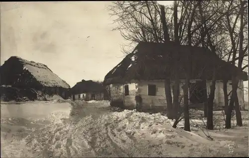 Foto Ak Karlowo Bulgarien, Teilansicht im Winter