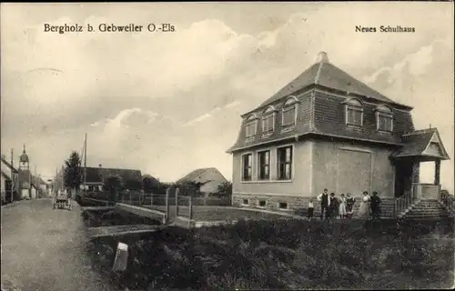 Ak Bergholtz Bergholz Elsass Haut Rhin, Neues Schulhaus