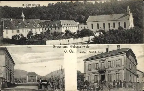 Ak Gueberschwihr Geberschweier Elsass Haut Rhin, St. Marz, Marx, Restauration Luxhof