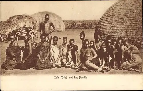 Ak-Zulu-Häuptling und seine Familie