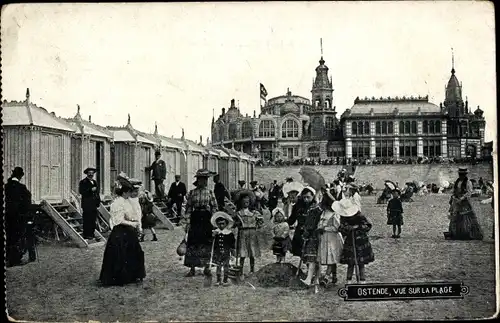 Ak Oostende Ostende Westflandern, Strandblick