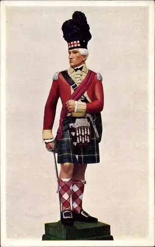 Ak The Highland Ligth Infantry, City of Glasgow Regiment, Offizier, 73. Highland Regiment, Statuette