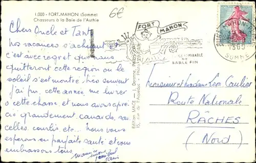 Ak Fort Mahon Somme, Jäger an der Baide de l'Authie