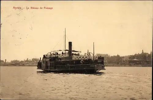 Postkarte Antwerpen Antwerpen Flandern, Das Passageboot