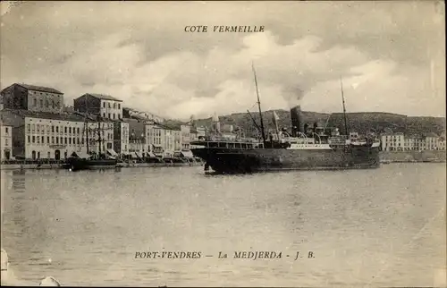 Ak Port Vendres Pyrénées Orientales, Paquebot Medjerda, Mixed Navigation Company