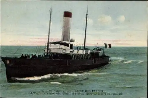 Ak Trouville Calvados, Fährschiff Augustin Normand, Linie Le Havre - Trouville