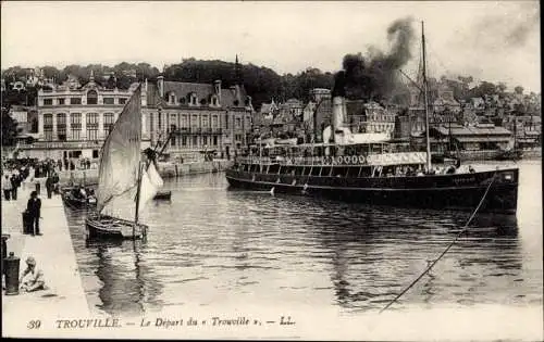 Ak Trouville Calvados, Le Depart du Trouville, Liner