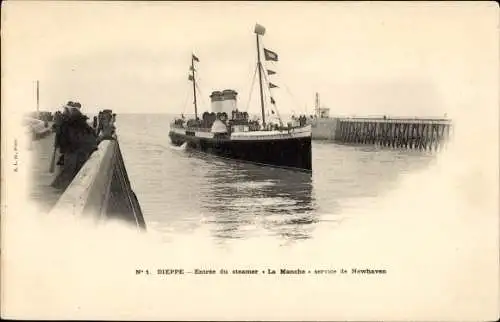 Ak Dieppe Seine Maritime, Fährschiff La Manche, Linie Dieppe - Newhaven