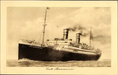 Ak Dampfer Conte Biancamano, Lloyd Sabaudo