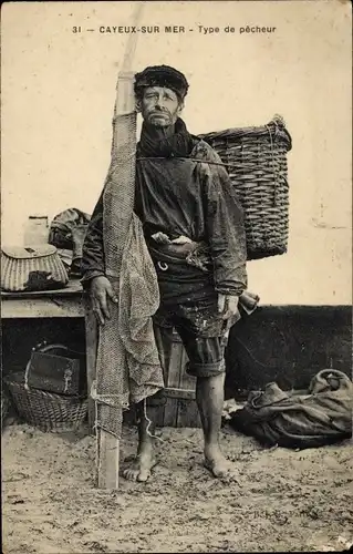 Ak Cayeux sur Mer Somme, Art des Fischers