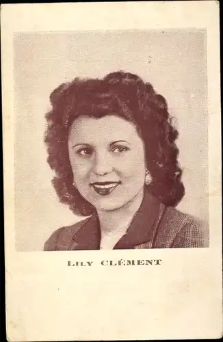 Ak Schauspielerin Lily Clement, Portrait