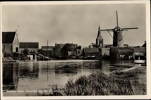 Ak Bodegraven Südholland, Blick auf die Kreuzung, Windmühle