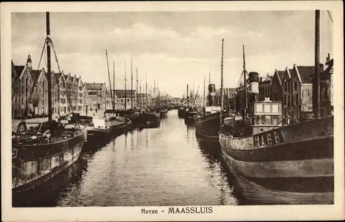 Ak Maassluis Südholland, Haven