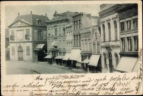 Ak Gouda Südholland Niederlande, Straßenpartie