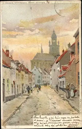 Künstler Litho Ranot, F., Hal Bruxelles Brüssel, Frauenkirche