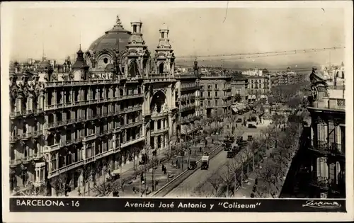Ak Barcelona Katalonien Spanien, Avenida Jose Antonio, Coliseum