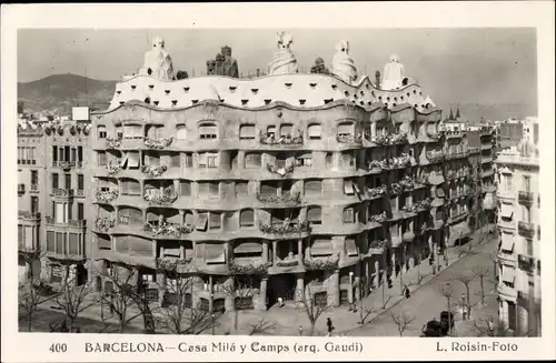 Ak Barcelona Katalonien Spanien, Casa Mila y Camps, arq. Gaudi