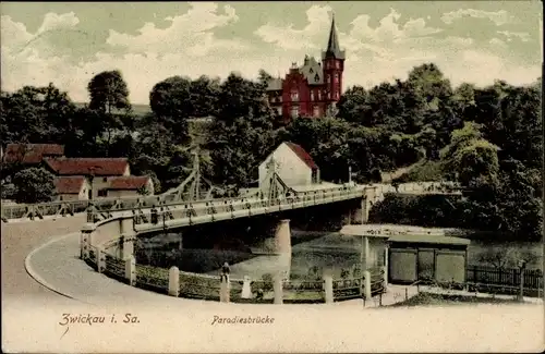 Ak Zwickau in Sachsen, Paradiesbrücke