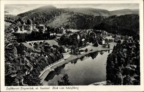 Ak Ziegenrück an der Saale Thüringen, Blick vom Schlossberg