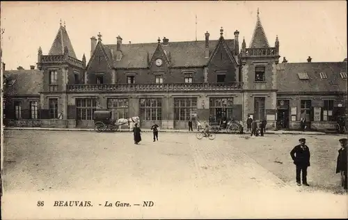 Ak Beauvais Oise, Der Bahnhof