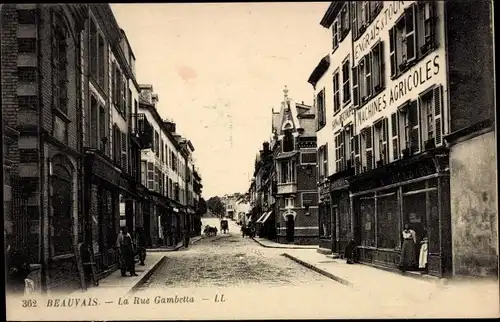 Ak Beauvais Oise, Rue Gambetta