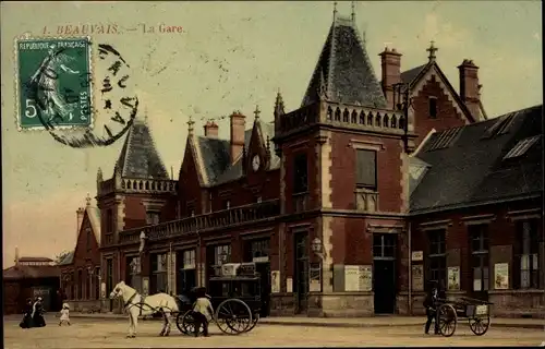 Ak Beauvais Oise, La Gare