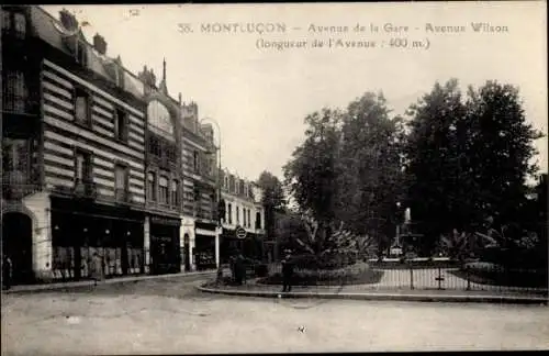 Ak Montluçon Allier, Avenue de la Gare, Avenue Wilson