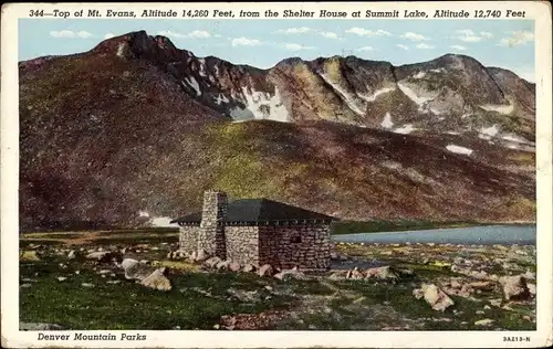 Ak Mount Evans, Shelter House, Summit Lake, Denver Mountain Parks