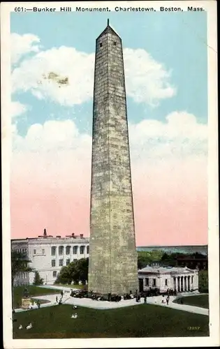 Ak Charlestown Boston Massachusetts USA, Bunker Hill Monument