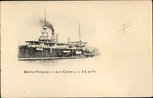 Ak Französisches Kriegsschiff Le Carnot, Französische Marine