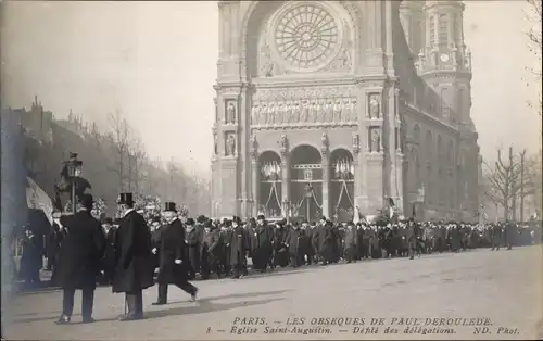 Ak Paris, Das Begräbnis von Paul Deroulede, Kirche Saint-Augustin