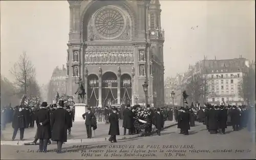 Ak Paris, Das Begräbnis von Paul Deroulede, Place Saint-Augustin