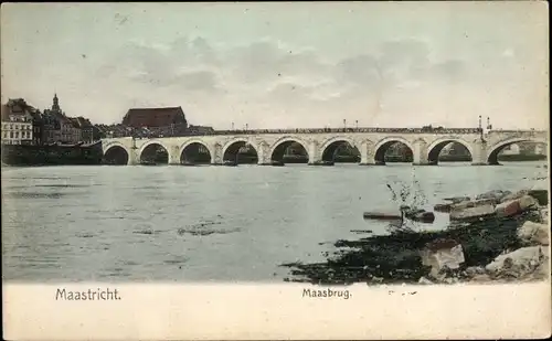 Ak Maastricht Limburg Niederlande, Maasbrücke