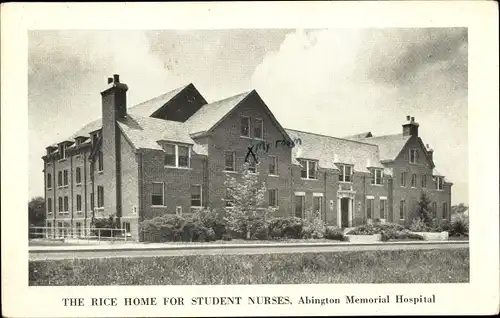 Ak Abington Pennsylvania USA, The rice home for student nurses, Abington Memorial Hospital