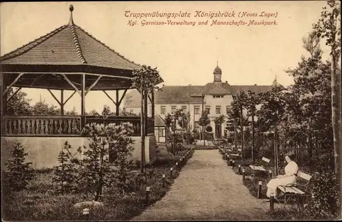 Ak Königsbrück, Truppenübungsplatz, Neues Lager, Garnison Verwaltung, Mannschafts-Musikpark