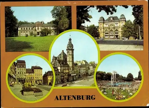 Ak Altenburg in Thüringen, Naturkundliches Museum, Bahnhof, Markt, Rathaus, Freibad