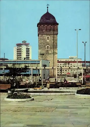 Ak Karl Marx Stadt Chemnitz in Sachsen, Posthof, Roter Turm