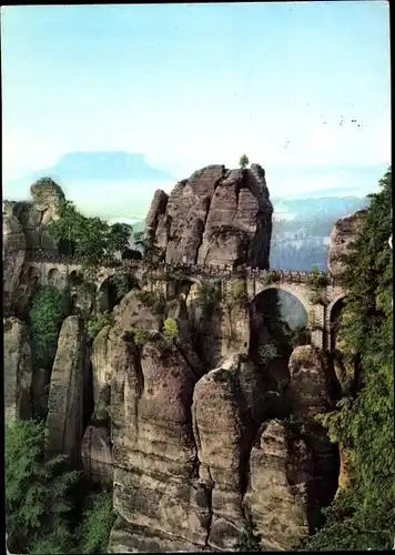 Ak Lohmen Sächsische Schweiz, Basteibrücke