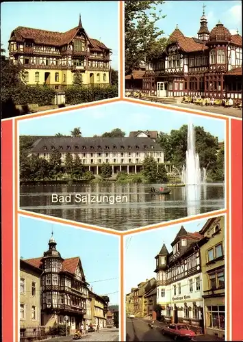 Ak Bad Salzungen in Thüringen, Kindersanatorium Dr. Georg Benjamin, Gradierwerk, Kurhaus am Burgsee