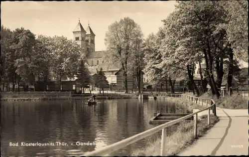 Ak Bad Klosterlausnitz in Thüringen, Gondelteich, Klosterkirche