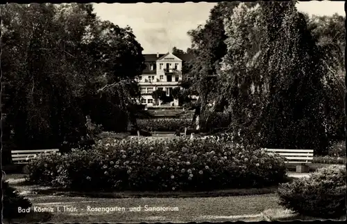 Ak Bad Köstritz in Thüringen, Rosengarten und Sanatorium